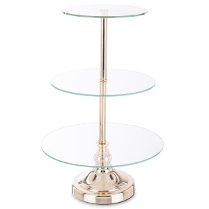 Patera piętrowa złota metalowa szklana glamour