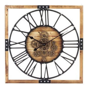 Zegar Treviso ścienny metalowy brązowy