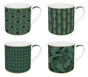 Kpl 4 x Kubek porcelanowy zestaw - 4 kubki 300 ml