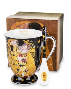 Kubek z łyżeczką Gustav Klimt Komplet na prezent