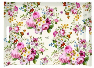 Taca z uchwytami motyw kwiaty BLOOMING
