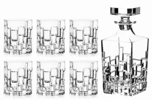 BOHEMIA RCR ETNA WHISKY SET SZKLANKI KARAFKA 1+6