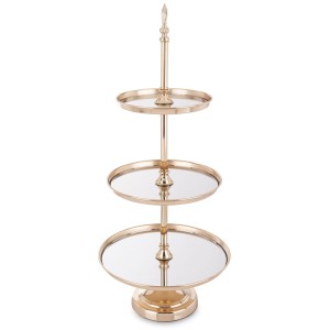 Patera piętrowa złota metalowa szklana glamour