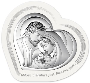 Pamiątka Obraz Święta Rodzina Srebrny na prezent