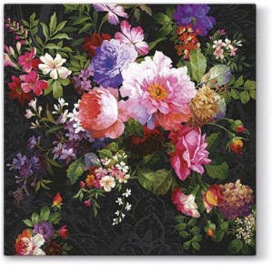 Serwetki stołowe kwiaty Roses On Velvet na stół