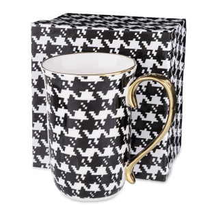 Duży kubek czarno-biały 400 ml nowoczesny wzór