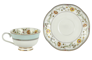 Delikatne filiżanki do kawy herbaty 2 + 2 kwiaty