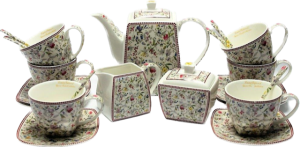 KOMPLET FILIŻANEK 15 ELEMENTÓW KAWA HERBATA