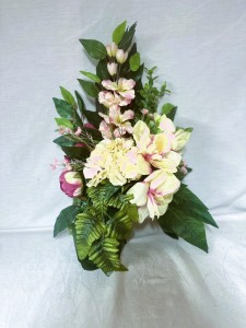 Kompozycja Kwiaty na grób cmentarz bukiet do wazonu sztuczne kwiaty