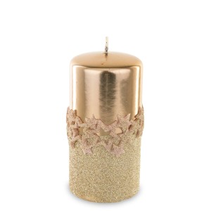 Świeca Walec Rose Gold Glamour Lustro Różowe Złoto