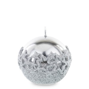 Świeca Kula Ice Star Glamour Lustro Srebrna