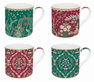 Kpl 4 x Kubek porcelanowy zestaw - 4 kubki 300 ml