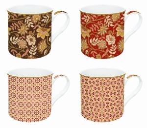 Kpl 4 x Kubek porcelanowy zestaw - 4 kubki 300 ml