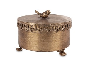 Pojemnik dekoracyjny do przechowywania z pokrywką złoty