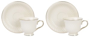AMY KOMPLET FILIŻANEK 2+2 220ml KAWA HERBATA PORCELANA