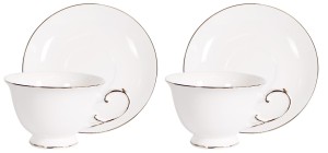 ANGELO KOMPLET FILIŻANEK 2+2 220 ml KAWA HERBATA PORCELANA