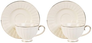 LIZBONA KOMPLET FILIŻANEK 2+2 230 ml KAWA HERBATA PORCELANA