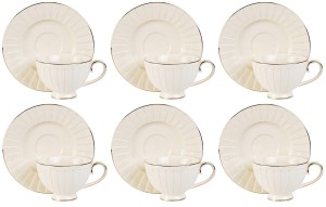 LIZBONA KOMPLET FILIŻANEK 6+6 230 ml KAWA HERBATA PORCELANA