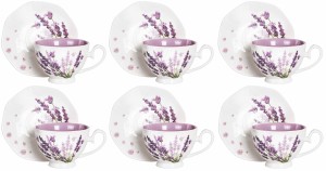 SECRET KOMPLET FILIŻANEK 6+6 260 ml KAWA HERBATA PORCELANA