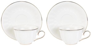 VILLA KOMPLET FILIŻANEK 2+2 250 ml KAWA HERBATA PORCELANA
