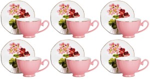 ZOYA KOMPLET FILIŻANEK 6+6 260 ml KAWA HERBATA PORCELANA