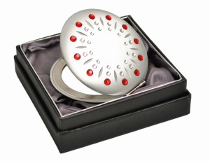 Lusterko kosmetyczne kieszonkowe"Red Sun" ze Swarovski crystals