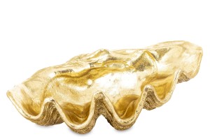 Dekoracja złota muszla do wnęrz elegancka glamour