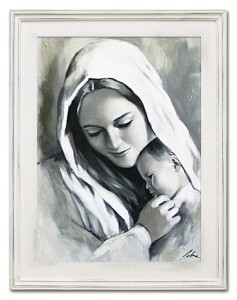 Obrazek Matka Boża Karmiąca Ręcznie Malowany Obraz Maryja