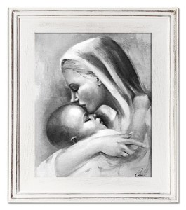 Obrazek Matka Boża Karmiąca Ręcznie Malowany Obraz Maryja