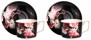 Filiżanki Baron 2+2 komplet kawa herbata porcelanowe 250 ml prezent