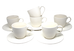 Filiżanki 6+6 komplet 200 ml na prezent komplet porcelany kawa herbata