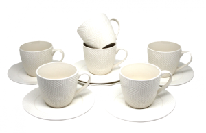 Filiżanki 6+6 komplet 200 ml na prezent komplet porcelany kawa herbata