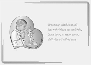 Srebrny Obraz Pamiątka Pierwsza Komunia Święta
