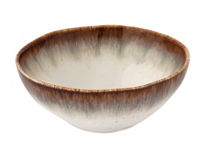 Misa salaterka talerzyk głeboki do zupy 12 cm Boho retro krem brąz biel
