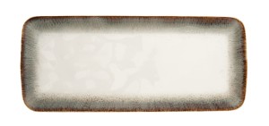 Patera paterka ceramiczna na przystawki wędliny Boho retro krem brąz biel