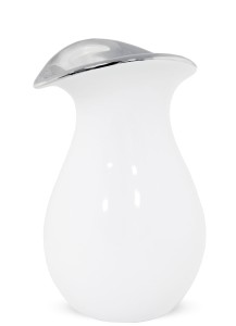 Wazon biały srebrny ceramiczny flakon dekoracja glamour