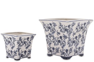 2 szt komplet Wazon doniczka biała osłonka dekoracja stylowa porcelanowa