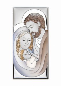 Grawer Pamiątka Obraz Święta Rodzina Srebrny Obrazek Prezent Ślub Chrzest