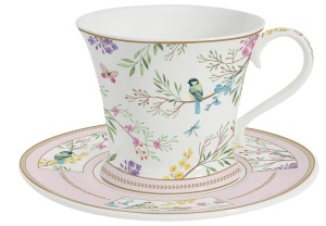 Kubek pojedynczy 300ml motyw kwiatów kolorowy pastelowy na prezent