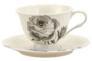 1 SZT FILIŻANKA BONE CHINA PORCELANA DELIKATNY WZÓR KWIATY MINIMALIZM