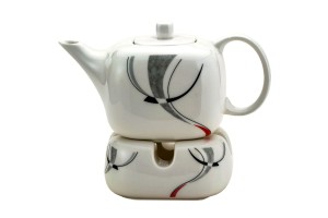 Dzbanek z podgrzewaczem zaparzacz czajniczek porcelana podgrzewacz