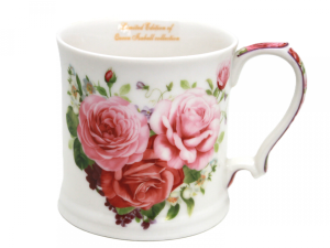 Kubek Porcelanowy elegancki motyw kwiaty róże kolorowy 300 ml