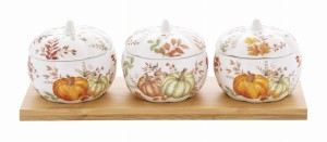 Zestaw pojemników do przechowywania dynia całoroczne jesień porcelana 3szt