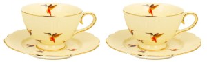 KOLIBRY FILIŻANKA KOMPLET  ZE SPODKIEM 2+2 260ml ECRU DELIKATNA NA PREZENT