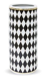 Parasolnik pojemnik na parasole glamour ceramicznybiały czarny złoty