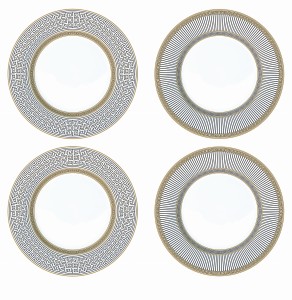 4x Talerz talerzyk 19 cm deserowy motyw Versace włoska biała komplet
