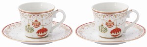 Filiżanka 2 szt dla dwojga espresso 80 ml świąteczna porcelanowa
