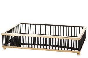 Patera taca złota metalowa szklana glamour podstawka dekoracja czarne elem.