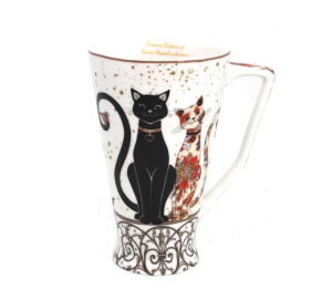 Kubek porcelanowy motyw kotów kot queen dla miłośników kotów DUŻY