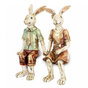 Figurka Króliki Pierrot Para Zakochani Królik Króliczek Wielkanoc